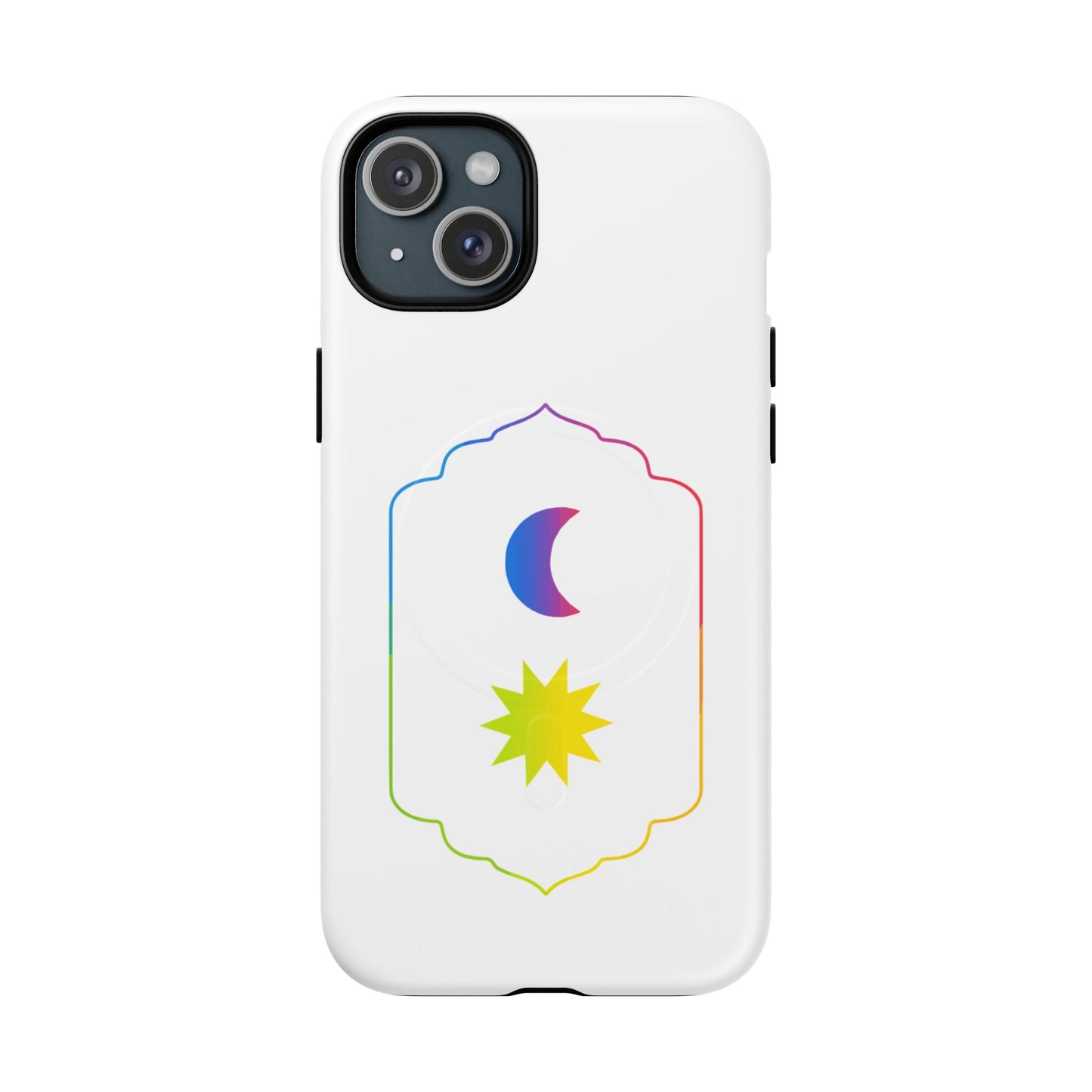 Gradient Moon and Star Emblem Tough Magnetic Cas