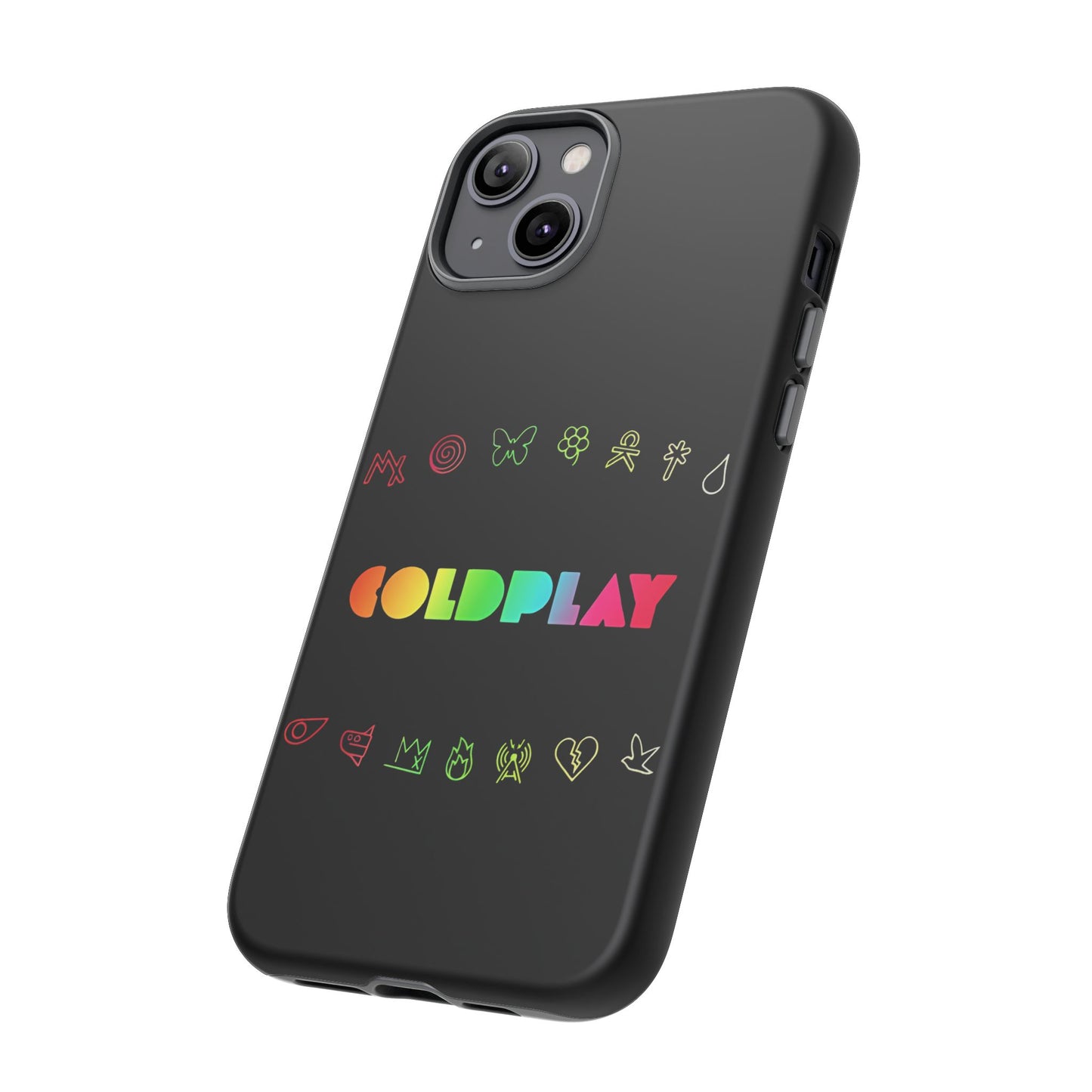 Premium Tough Case for iPhone 12 to 16 Pro Max Showcasing Coldplay’s Signage