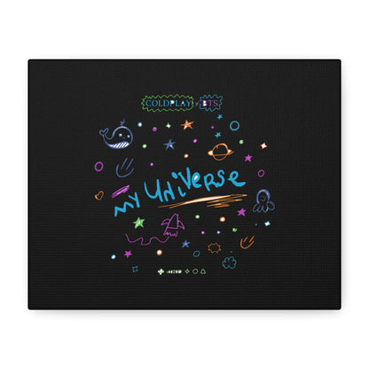 Neon Space Doodles Canvas