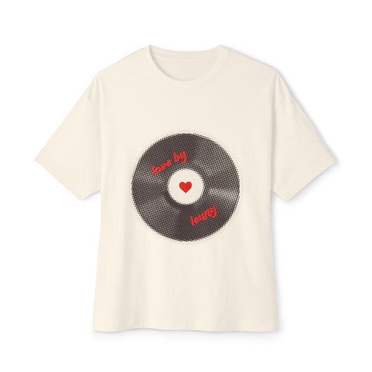 Vinyl Love Spin Unisex Oversized Boxy tee