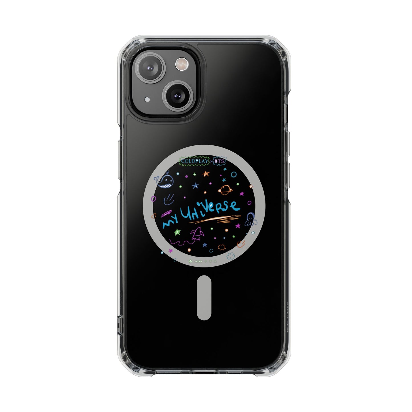 Neon Space Doodles Magnetic Clear Impact case