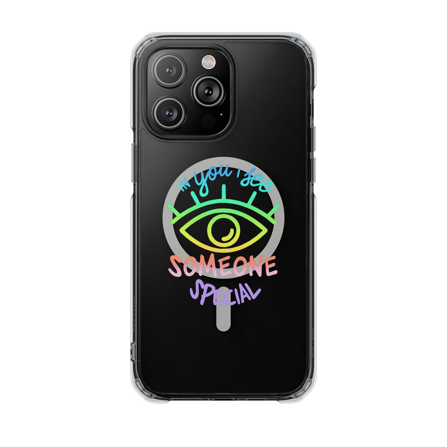 Vibrant Eye and Text Magnetic Clear Impact case
