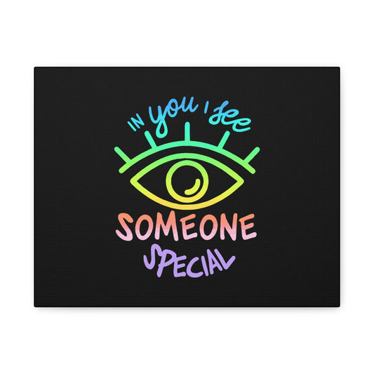Vibrant Eye and Text Canvas