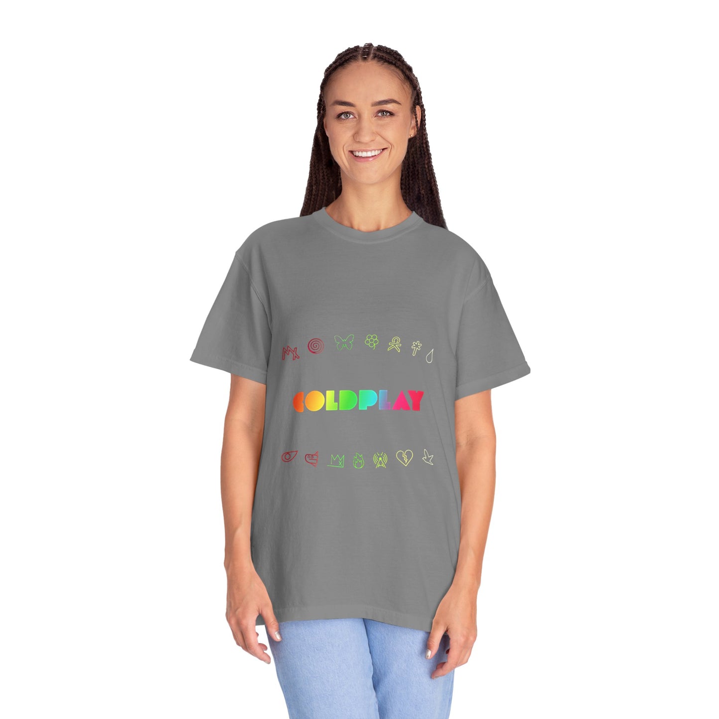 Unisex Garment-Dyed T-Shirt Inspired by Coldplay’s Signage