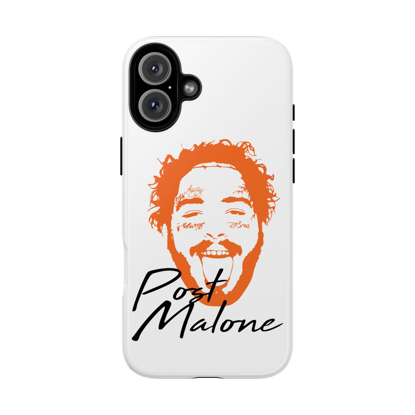 Tough iPhone Case (12–16 Pro Max) – Post Malone Name Design with Picture
