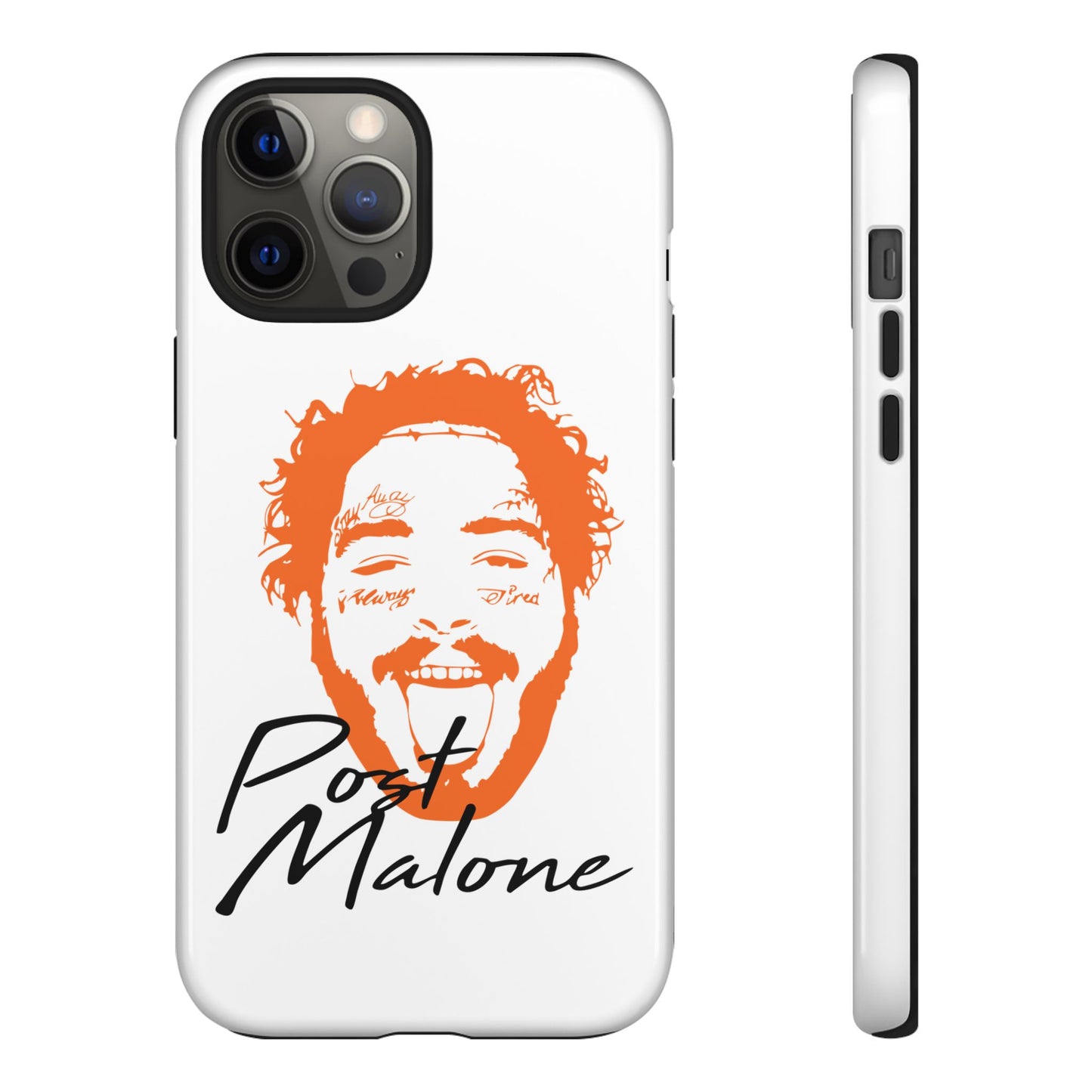 Tough iPhone Case (12–16 Pro Max) – Post Malone Name Design with Picture