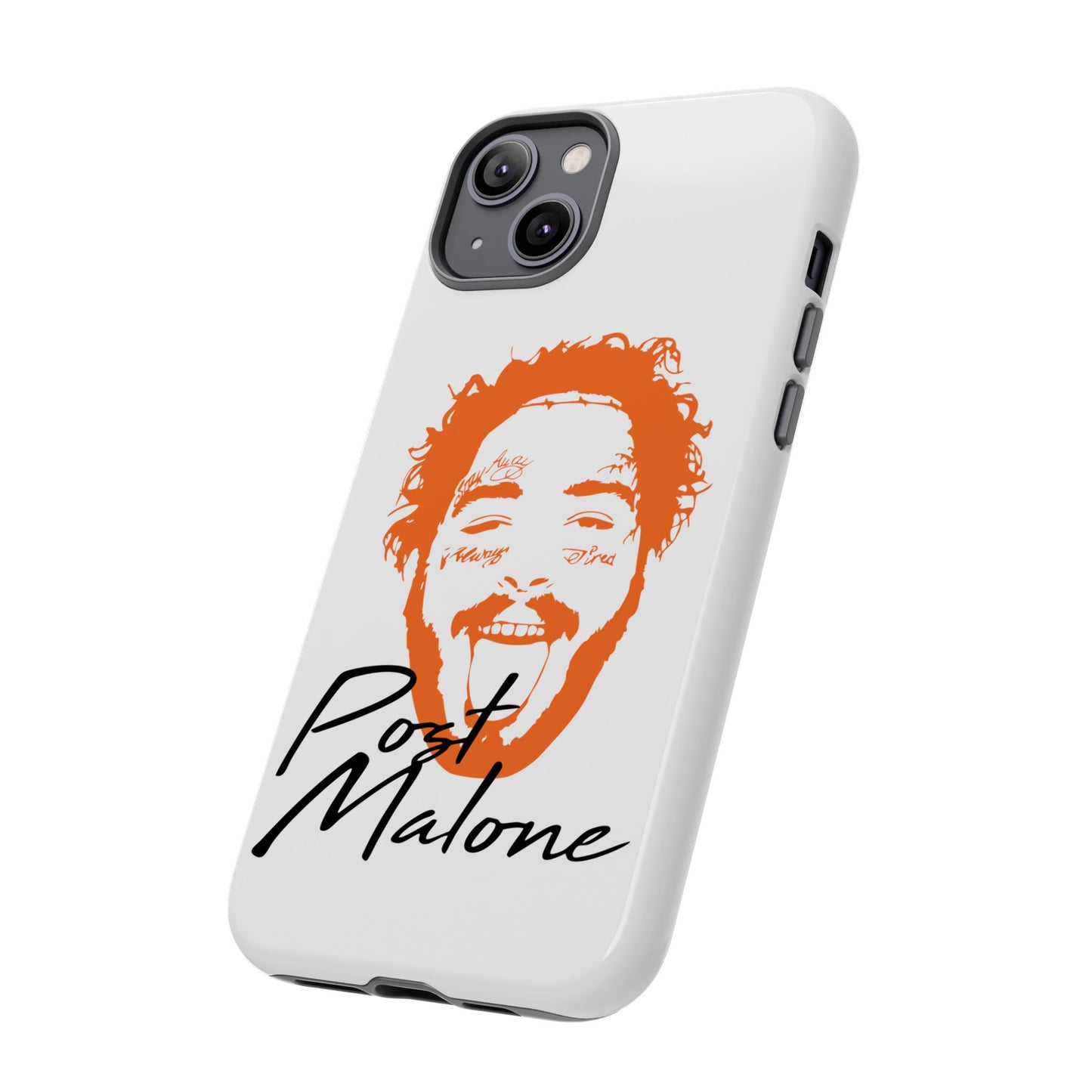 Tough iPhone Case (12–16 Pro Max) – Post Malone Name Design with Picture