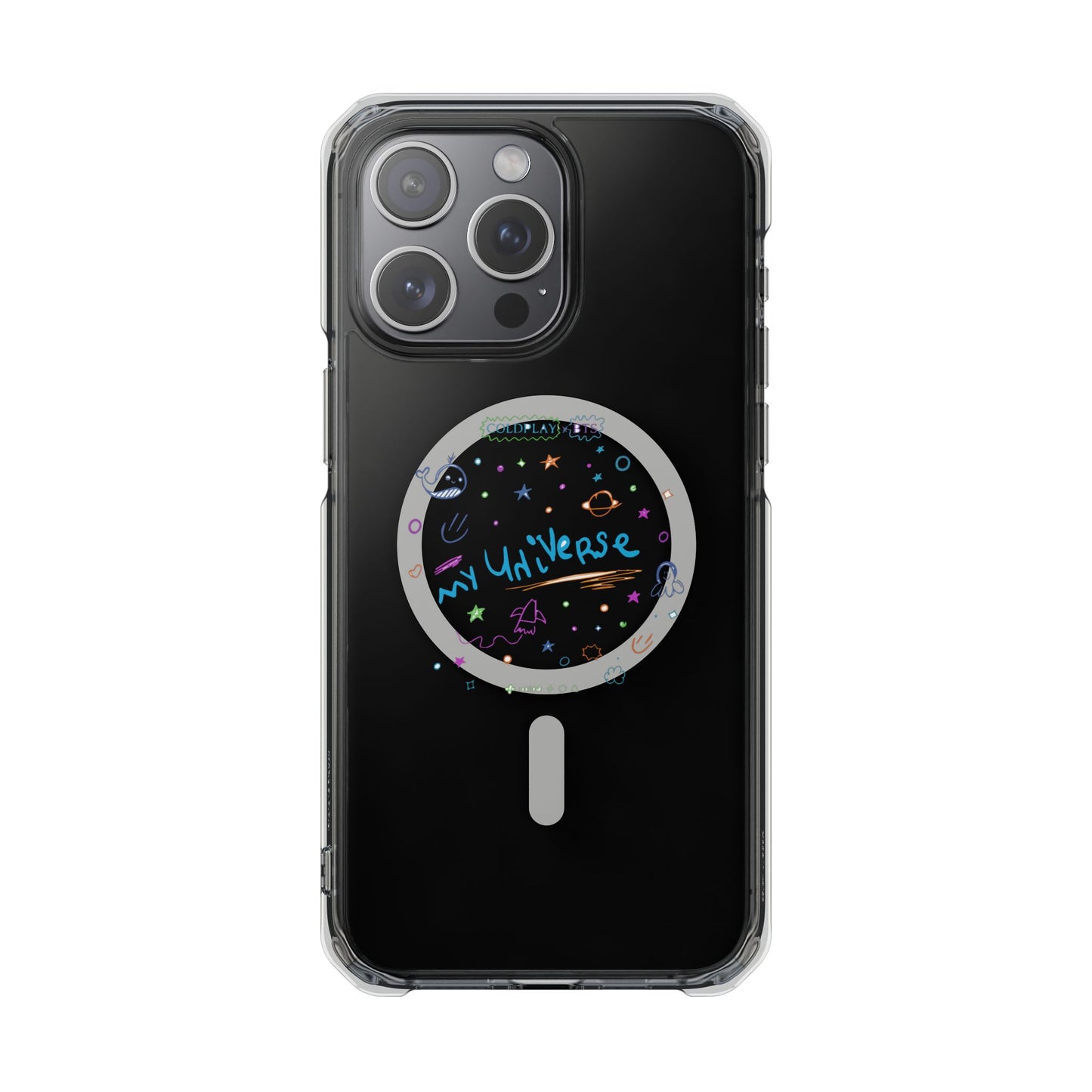 Neon Space Doodles Magnetic Clear Impact case