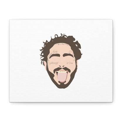 Minimalist Tongue Out Cartoon Face Canvas
