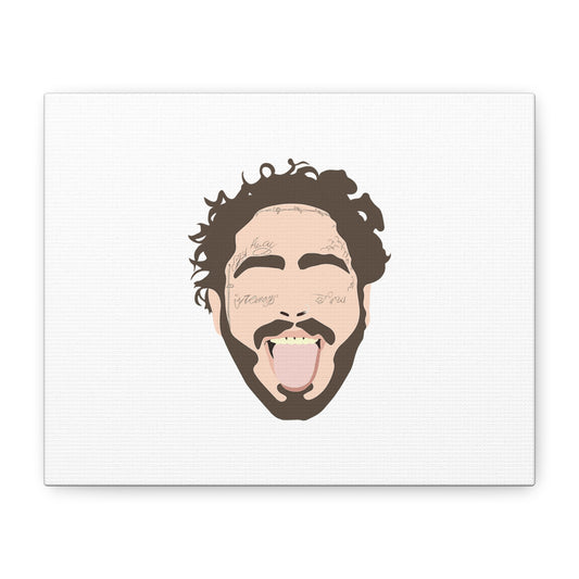 Minimalist Tongue Out Cartoon Face Canvas