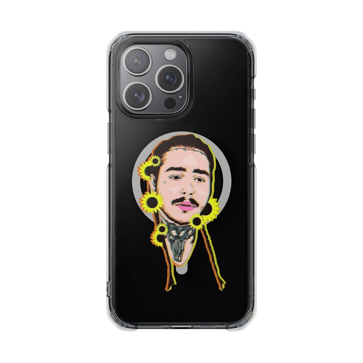 Cartoon Face with Sunflowers Magnetic Impact Case