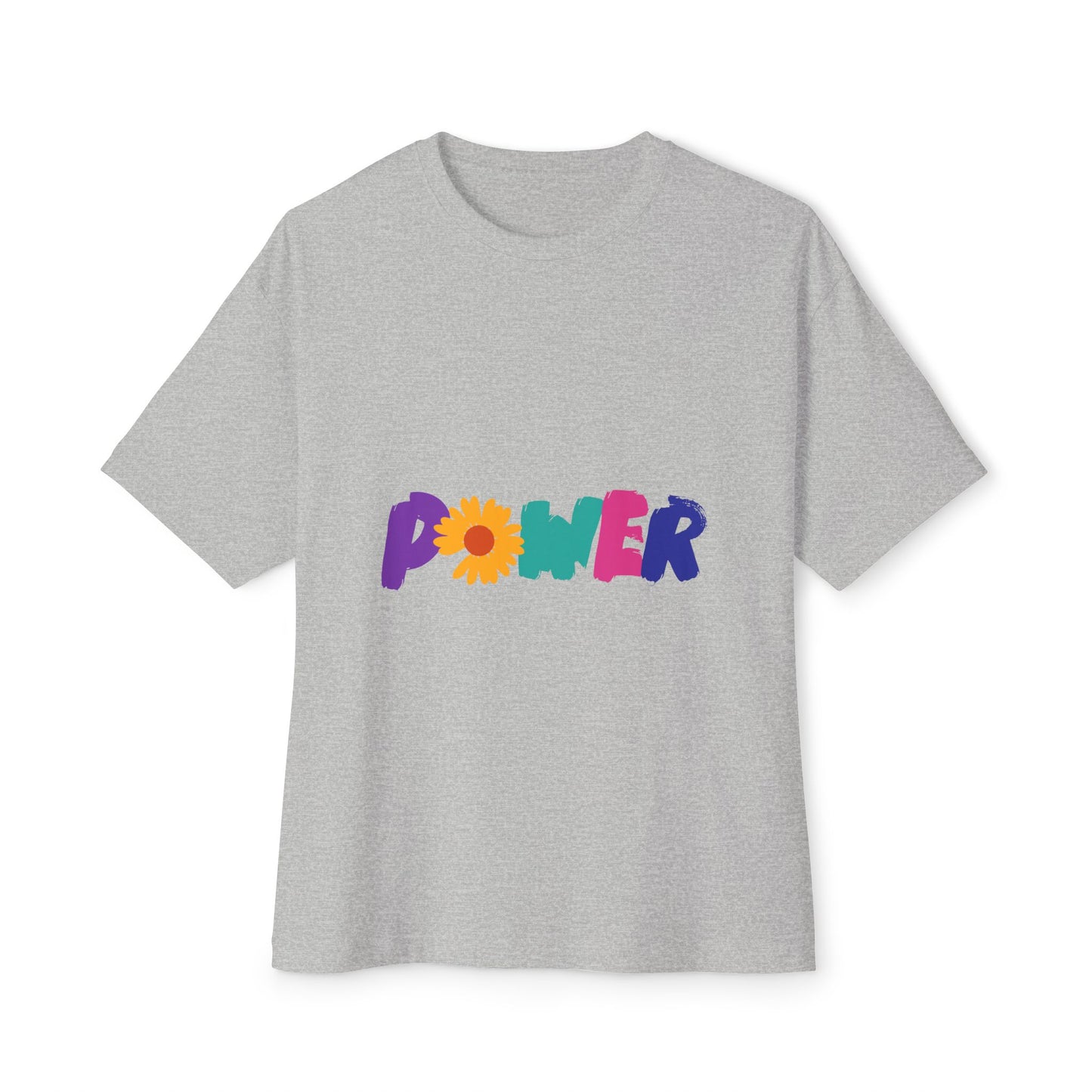 Retro Flower Power Color Pop Unisex Oversized Boxy Tee
