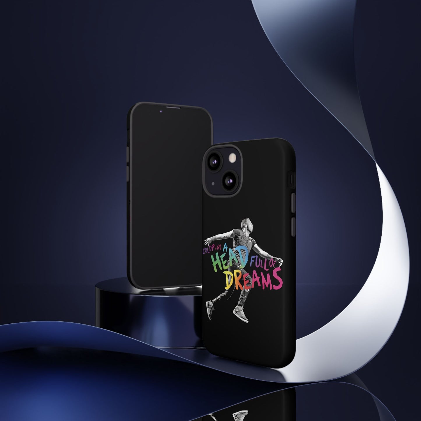 Premium Tough Case for iPhone 12 to 16 Pro Max Showcasing Coldplay A Head Full of Dreams Chris