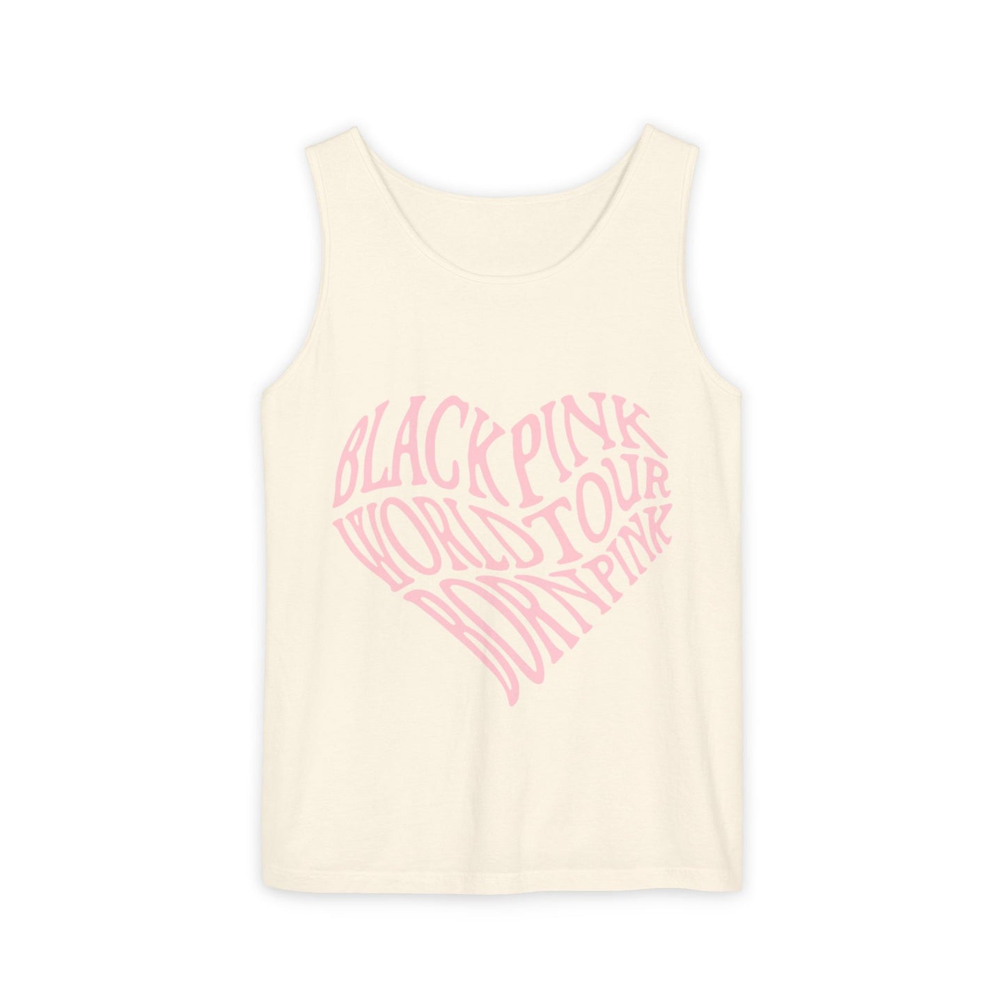 Born Pink Heart Typography – Dyed Tank Top
