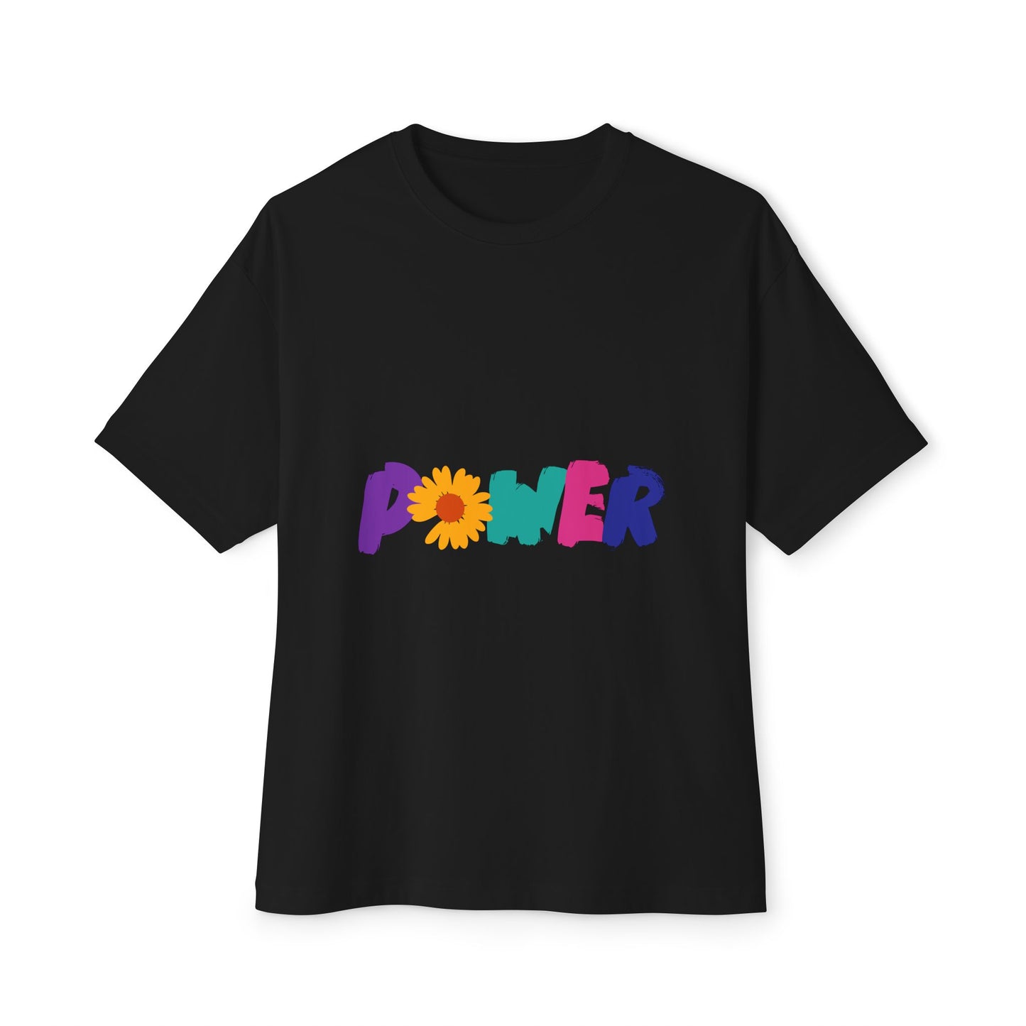 Retro Flower Power Color Pop Unisex Oversized Boxy Tee