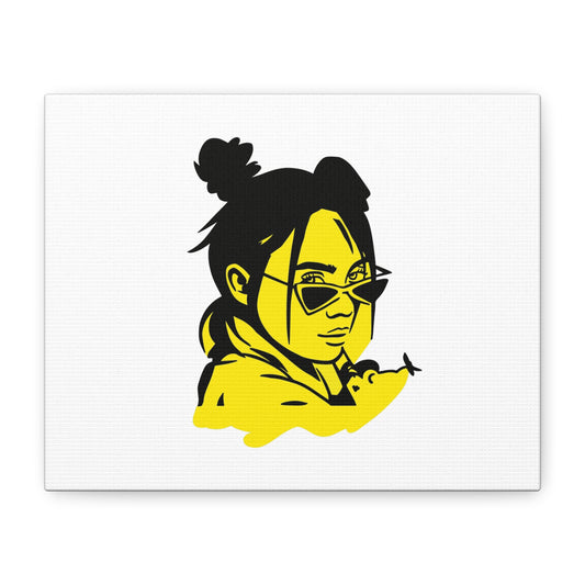 Neon Mood Portrait Matte Canvas