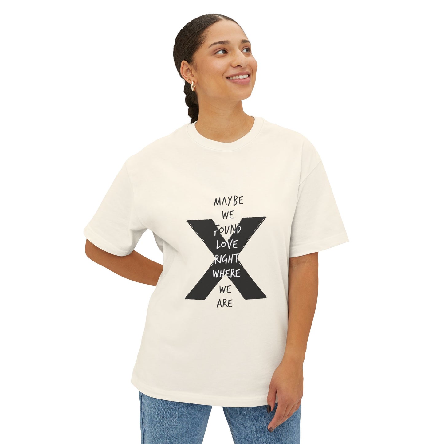 Abstract Paw and Brush Stroke Oversized Boxy Tee