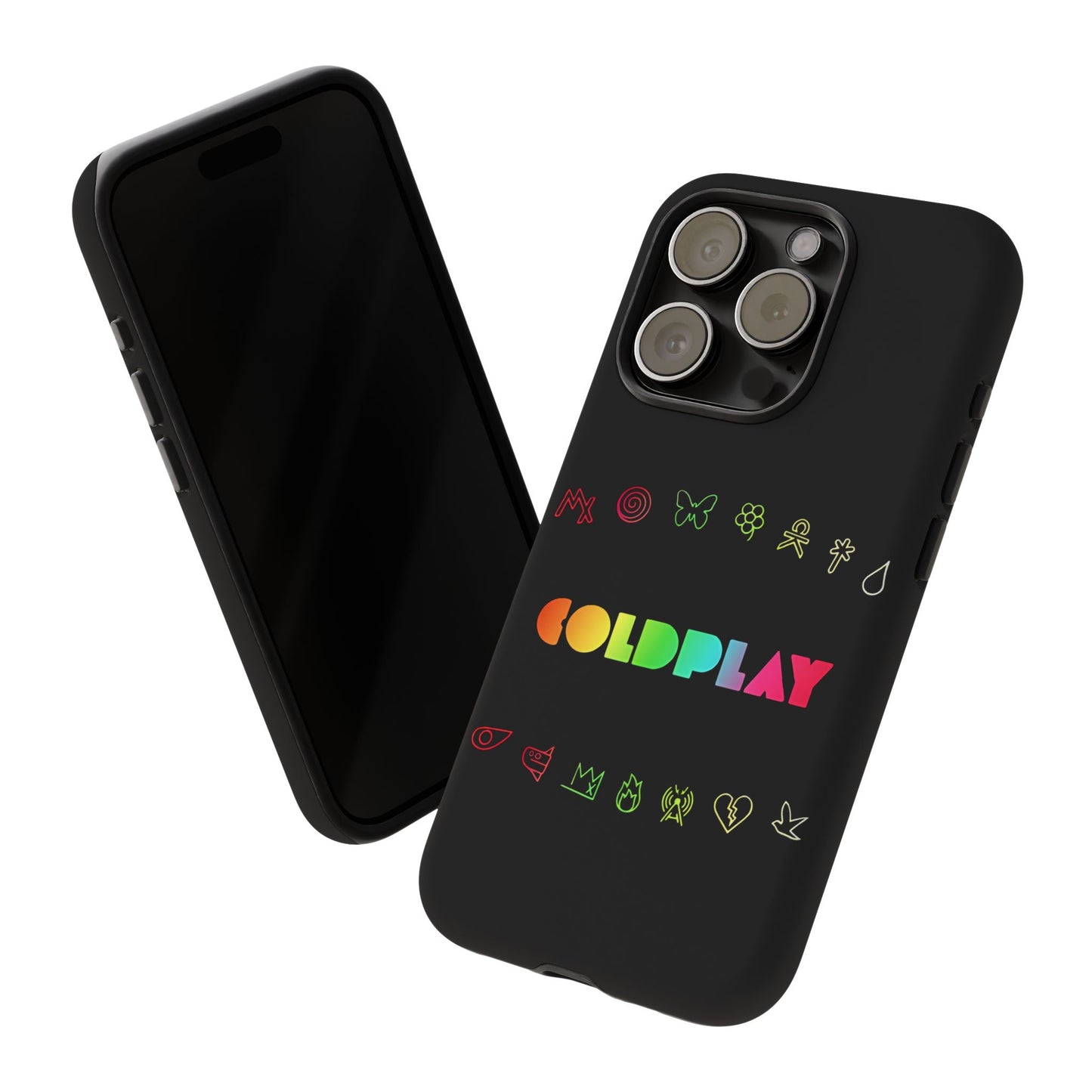 Premium Tough Case for iPhone 12 to 16 Pro Max Showcasing Coldplay’s Signage
