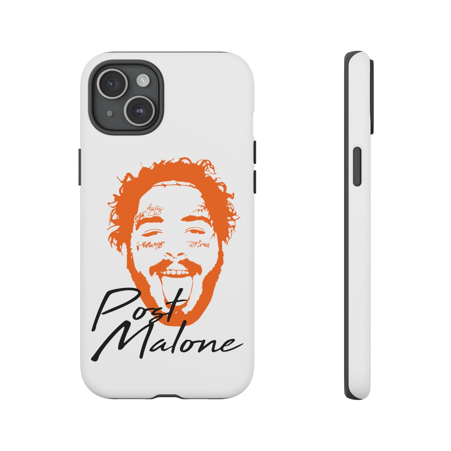 Tough iPhone Case (12–16 Pro Max) – Post Malone Name Design with Picture