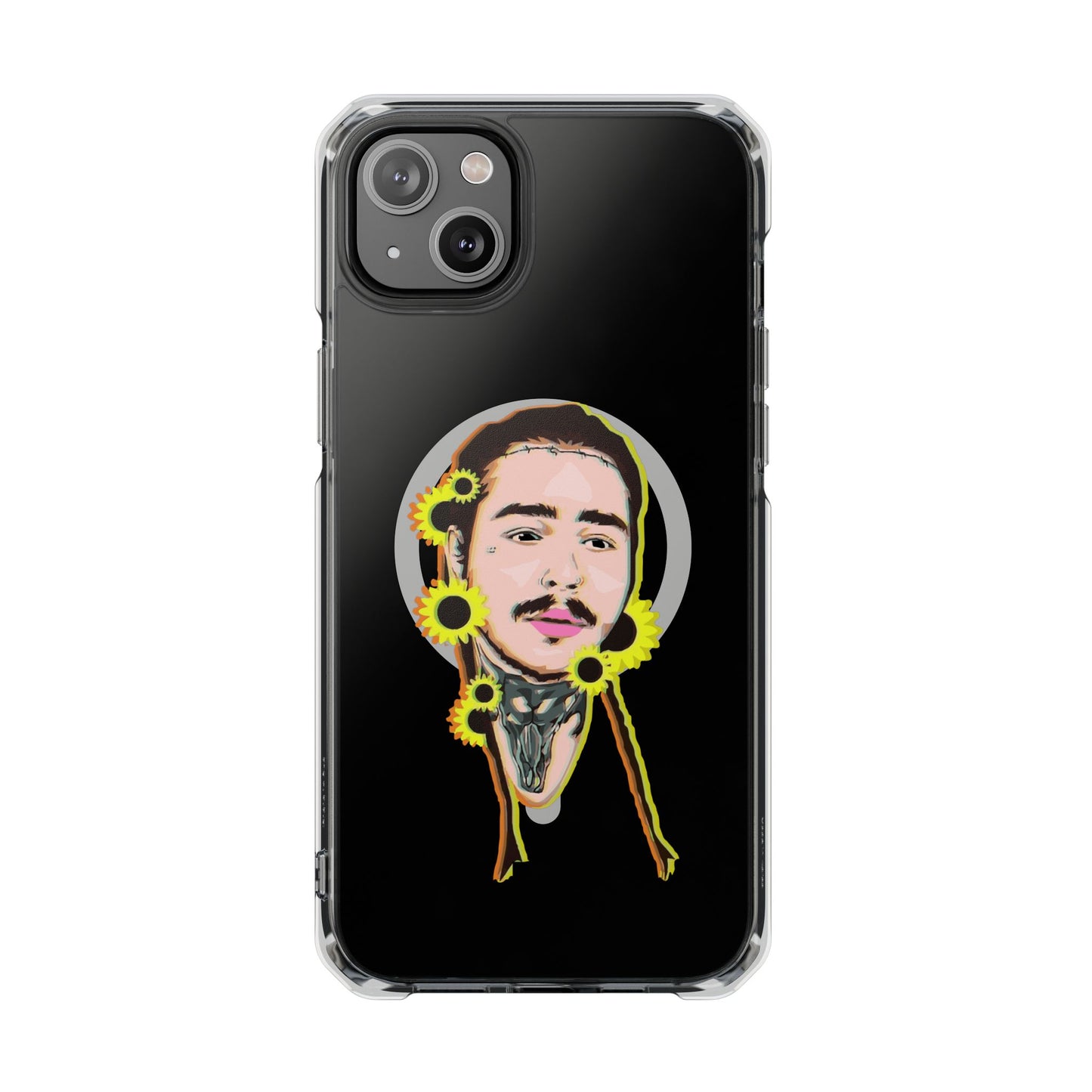 Cartoon Face with Sunflowers Magnetic Impact Case