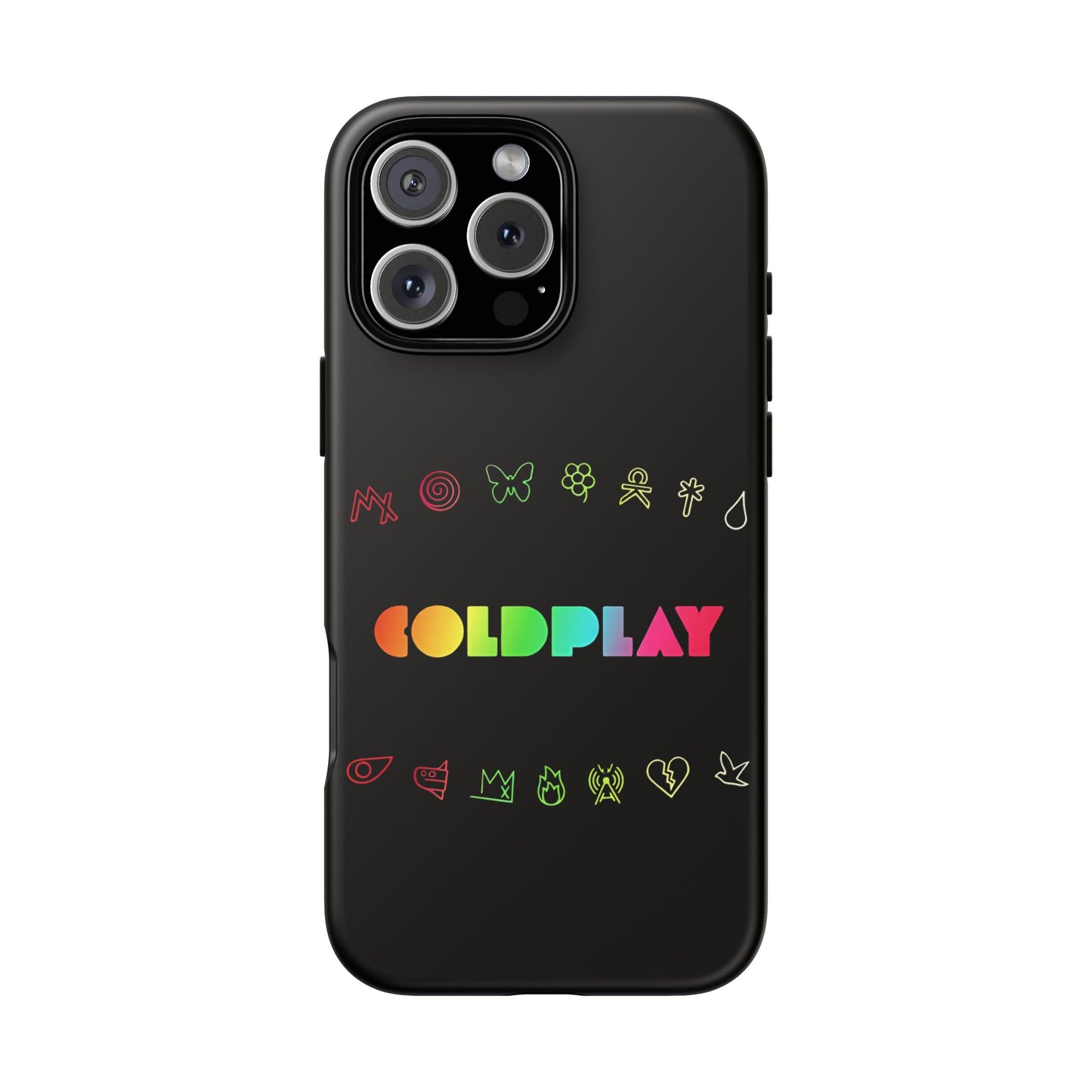 Premium Tough Case for iPhone 12 to 16 Pro Max Showcasing Coldplay’s Signage