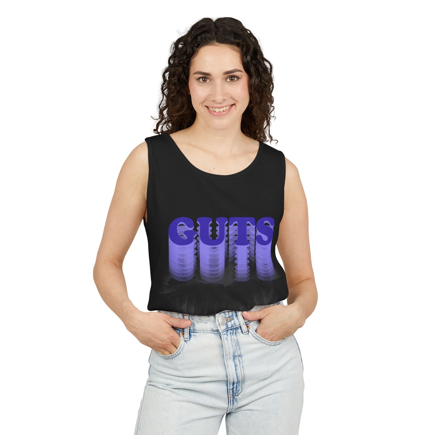 Guts Drip Effect Halftone-Dyed Tank Top