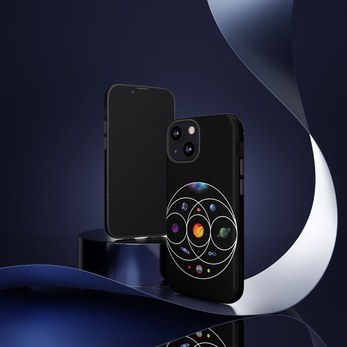 Premium Tough Case for iPhone 12 to 16 Pro Max Showcasing Coldplay’s Illustration Concept
