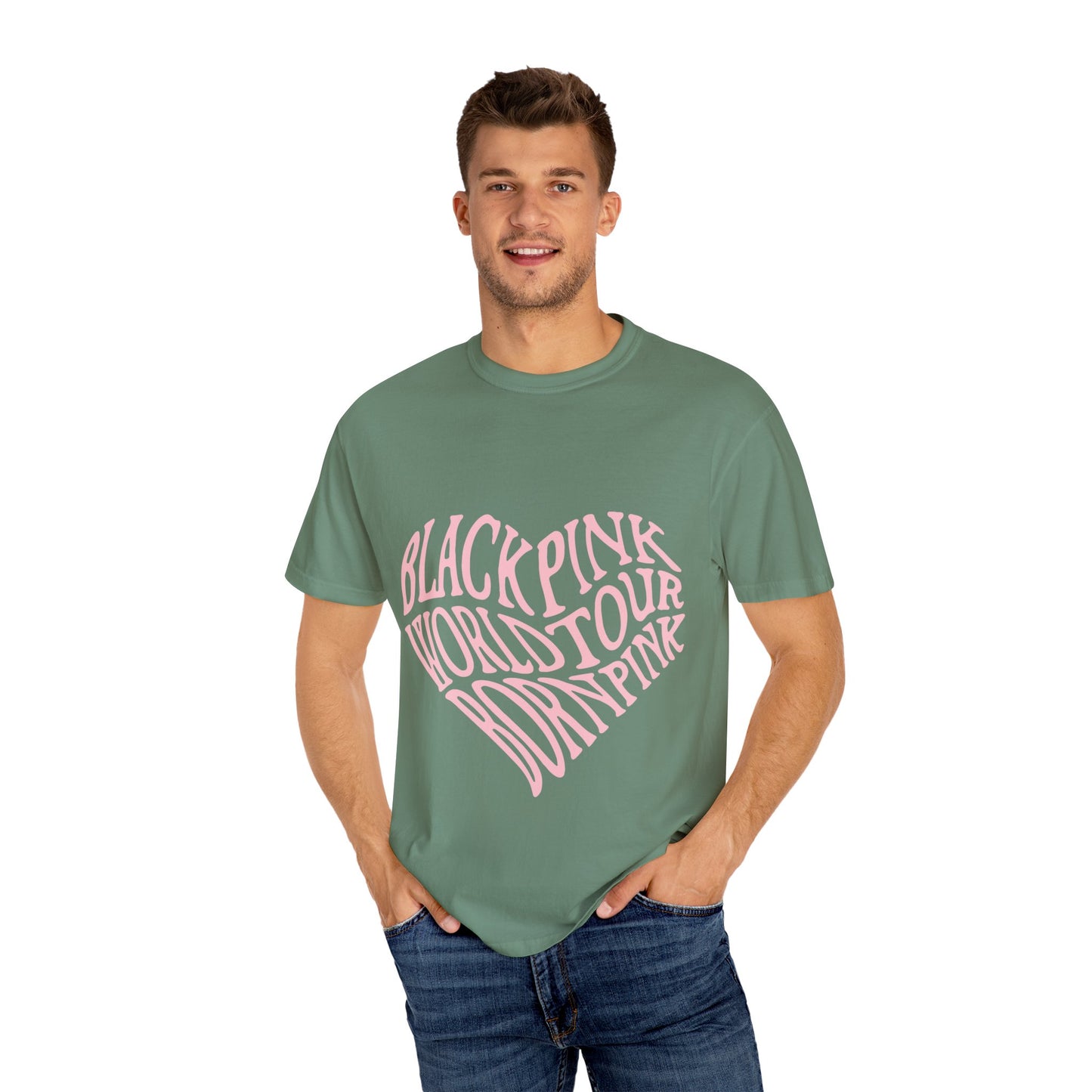 Born Pink Heart Typography – Dyed T-shirt