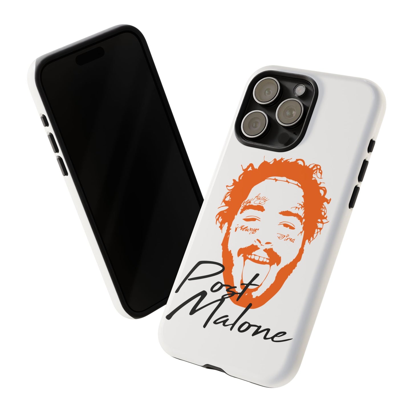 Tough iPhone Case (12–16 Pro Max) – Post Malone Name Design with Picture