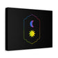 Gradient Moon and Star Emblem Canvas