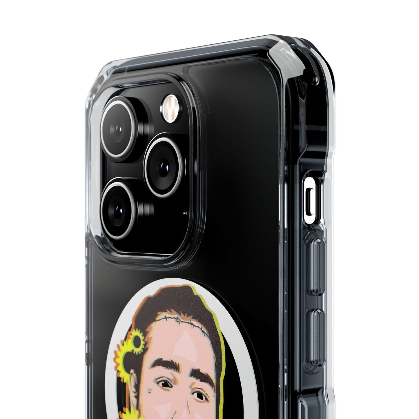 Cartoon Face with Sunflowers Magnetic Impact Case