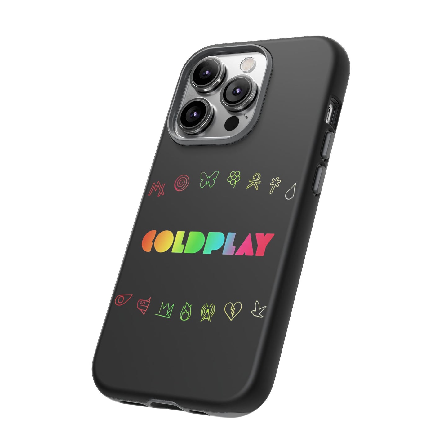 Premium Tough Case for iPhone 12 to 16 Pro Max Showcasing Coldplay’s Signage