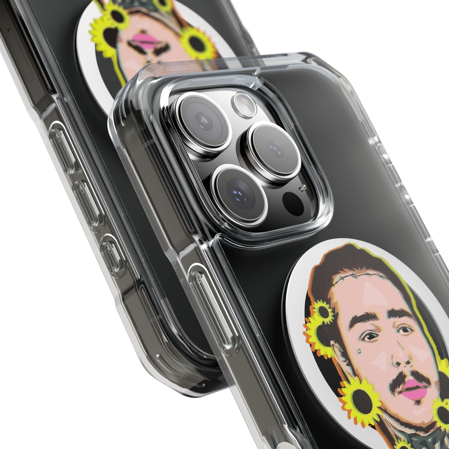 Cartoon Face with Sunflowers Magnetic Impact Case