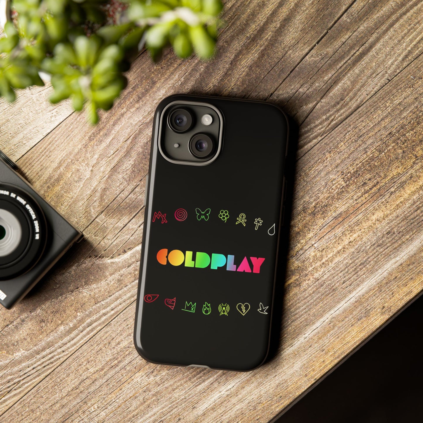 Premium Tough Case for iPhone 12 to 16 Pro Max Showcasing Coldplay’s Signage