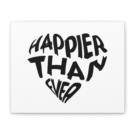 Happier Heart Lettering Matte Canvas