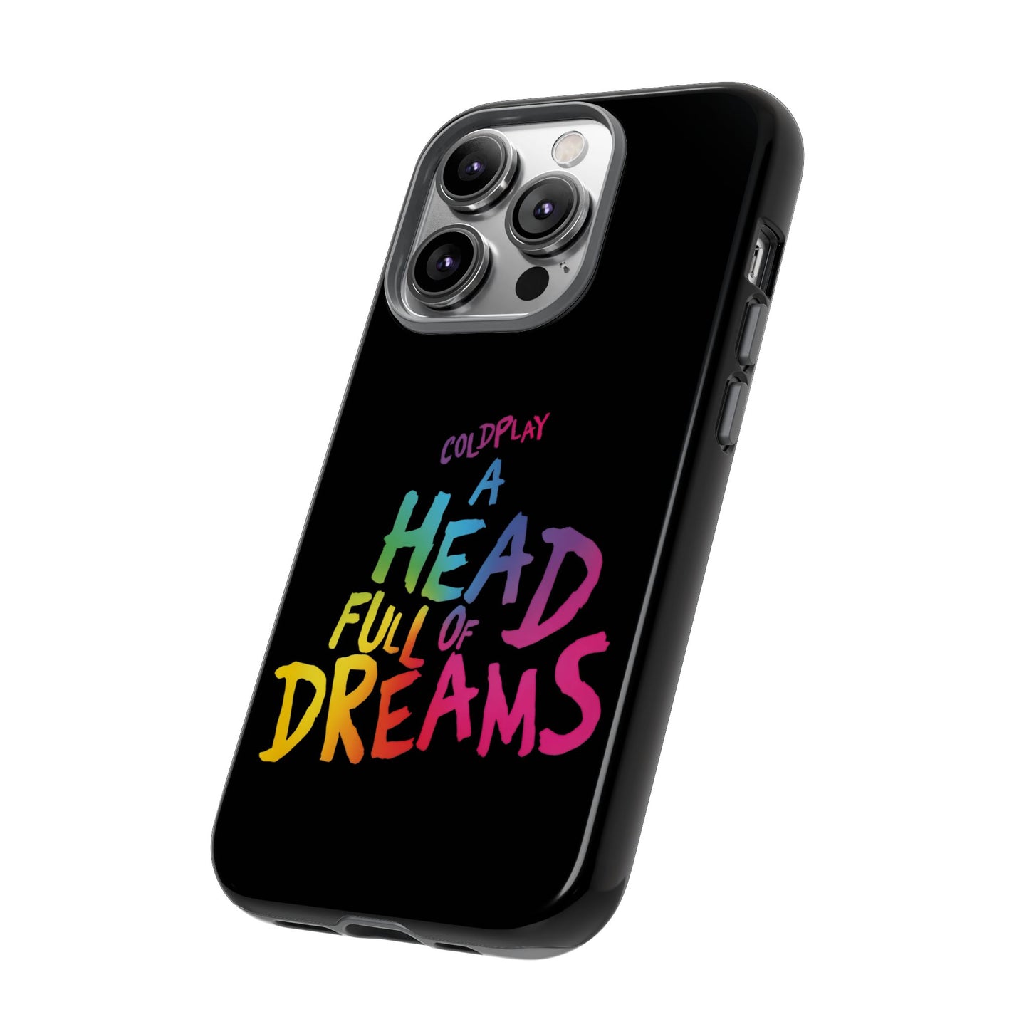 Premium Tough Case for iPhone 12 to 16 Pro Max Showcasing Coldplay’s Iconic A Head Full of Dreams