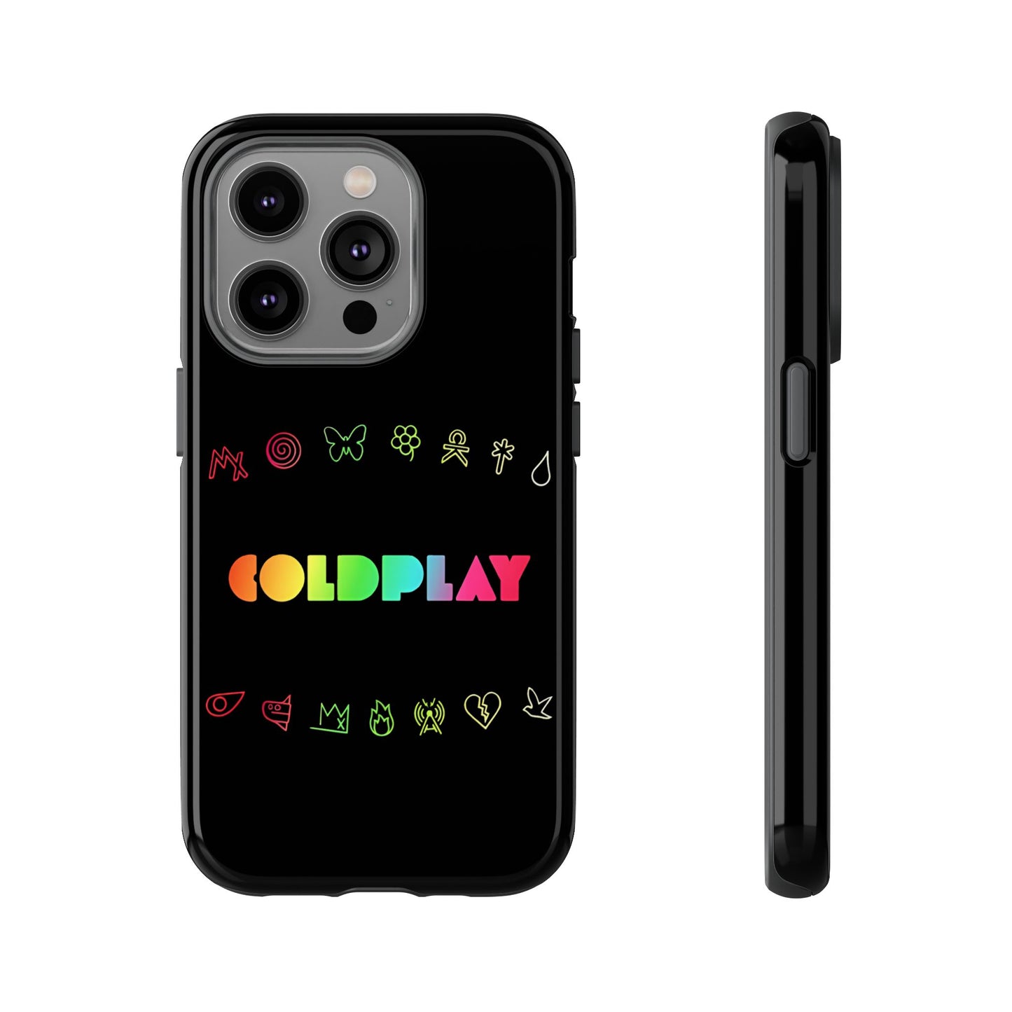 Premium Tough Case for iPhone 12 to 16 Pro Max Showcasing Coldplay’s Signage