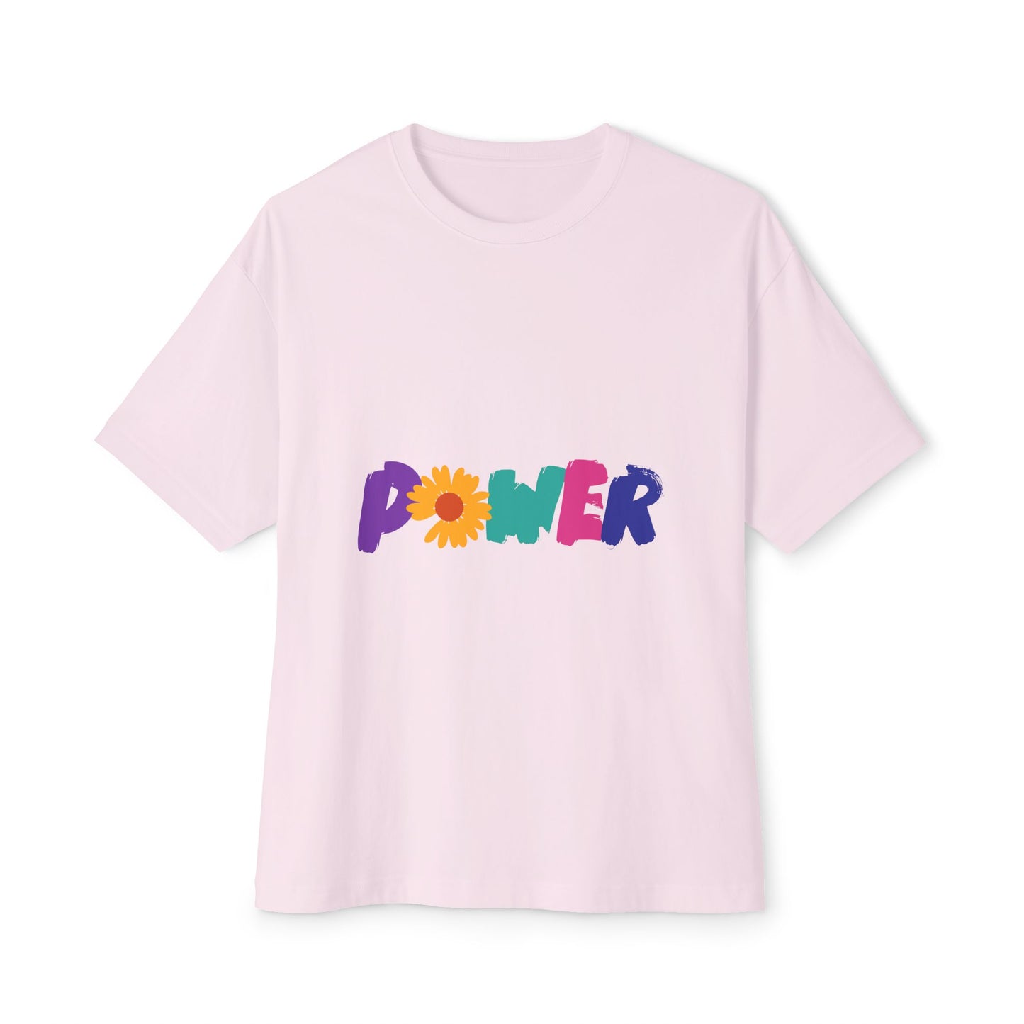 Retro Flower Power Color Pop Unisex Oversized Boxy Tee
