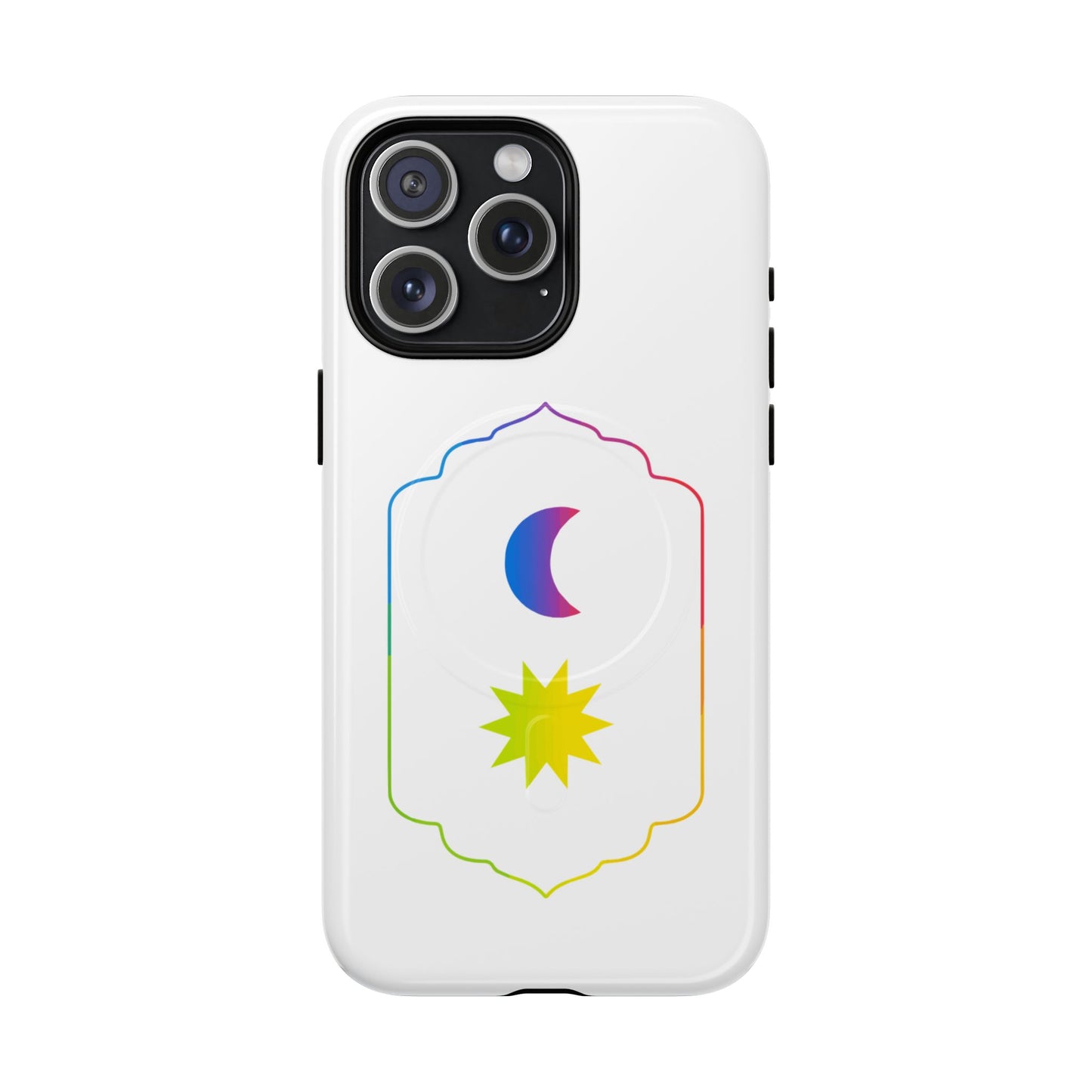 Gradient Moon and Star Emblem Tough Magnetic Cas