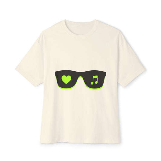 Neon Love Notes Unisex Oversized Boxy tee