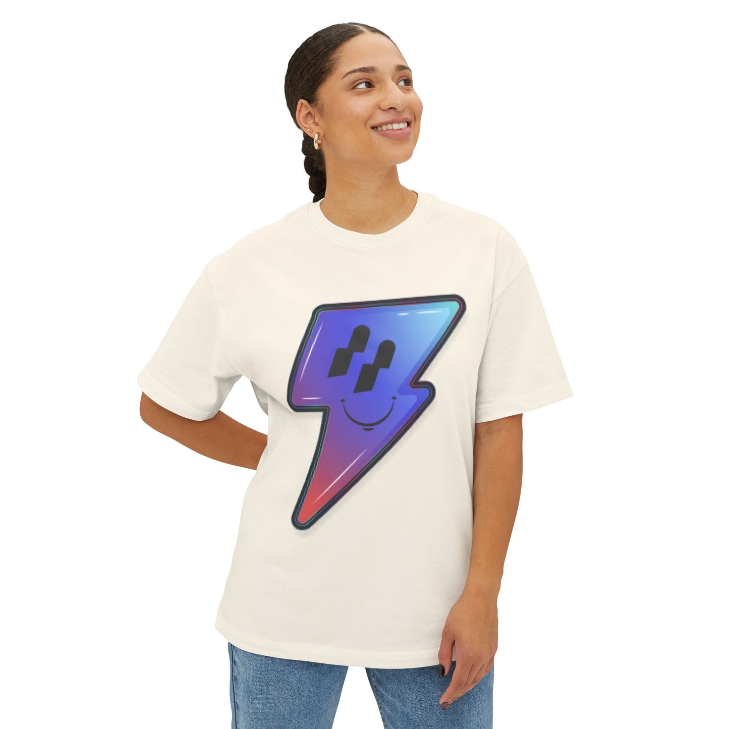 Smiley Charge Pop Unisex Oversized Boxy tee