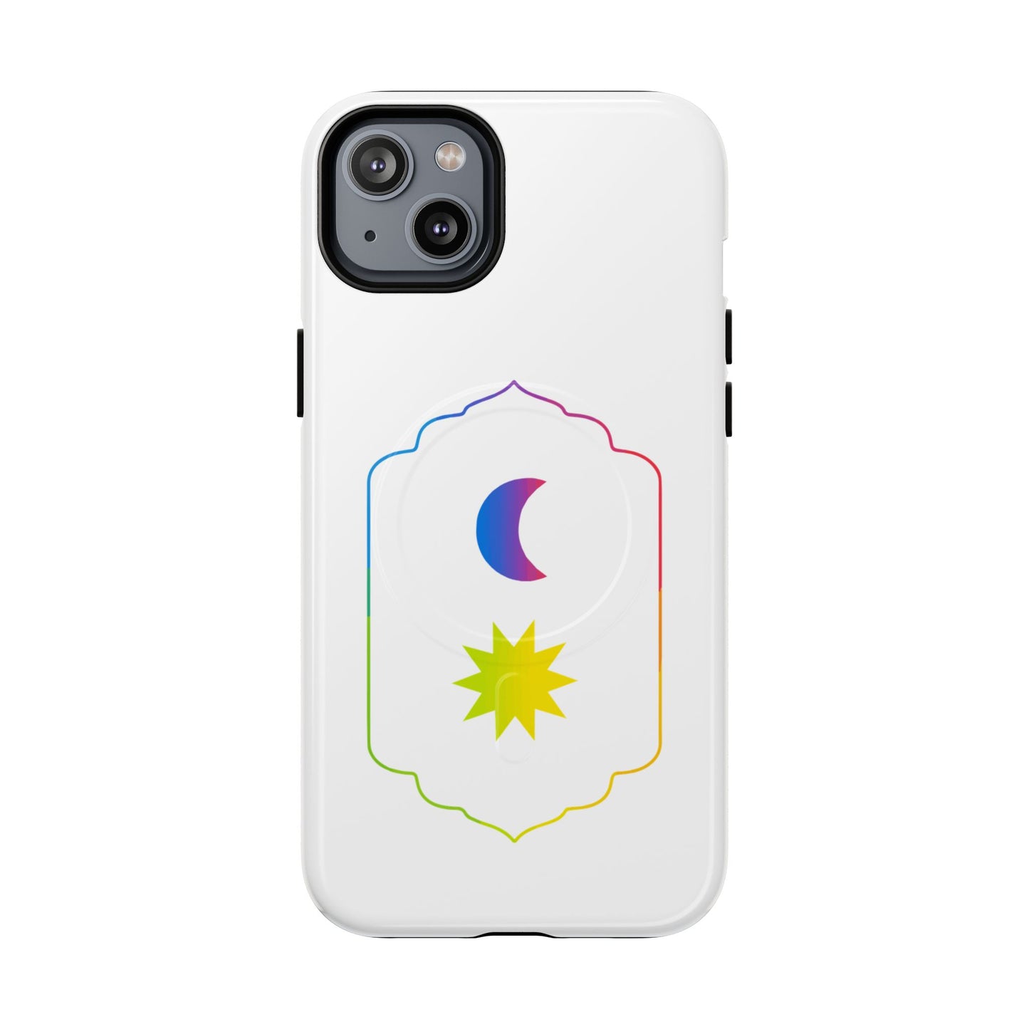 Gradient Moon and Star Emblem Tough Magnetic Cas