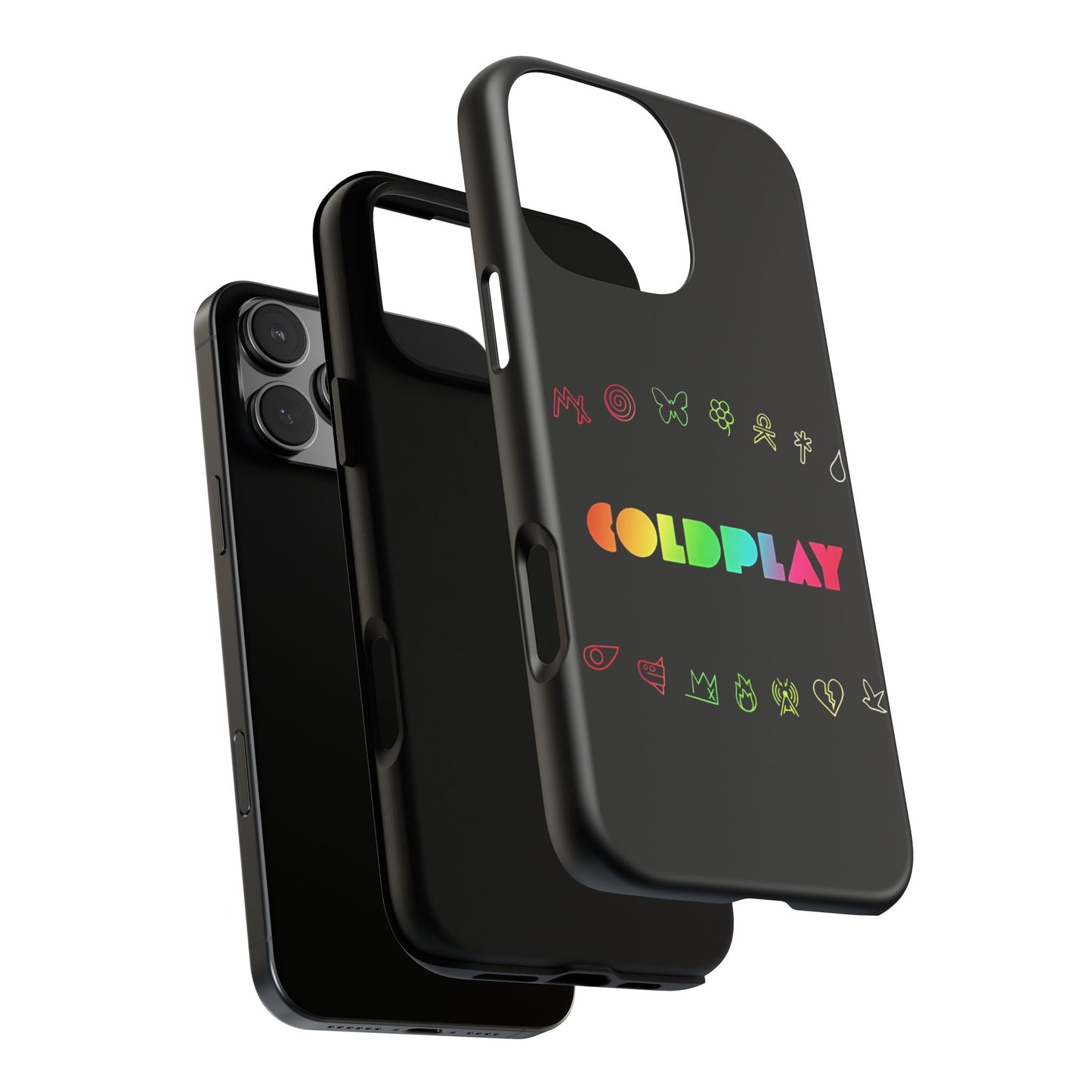 Premium Tough Case for iPhone 12 to 16 Pro Max Showcasing Coldplay’s Signage