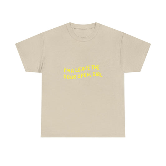 Open Vibes Yellow Script Unisex Heavy cotton Tee