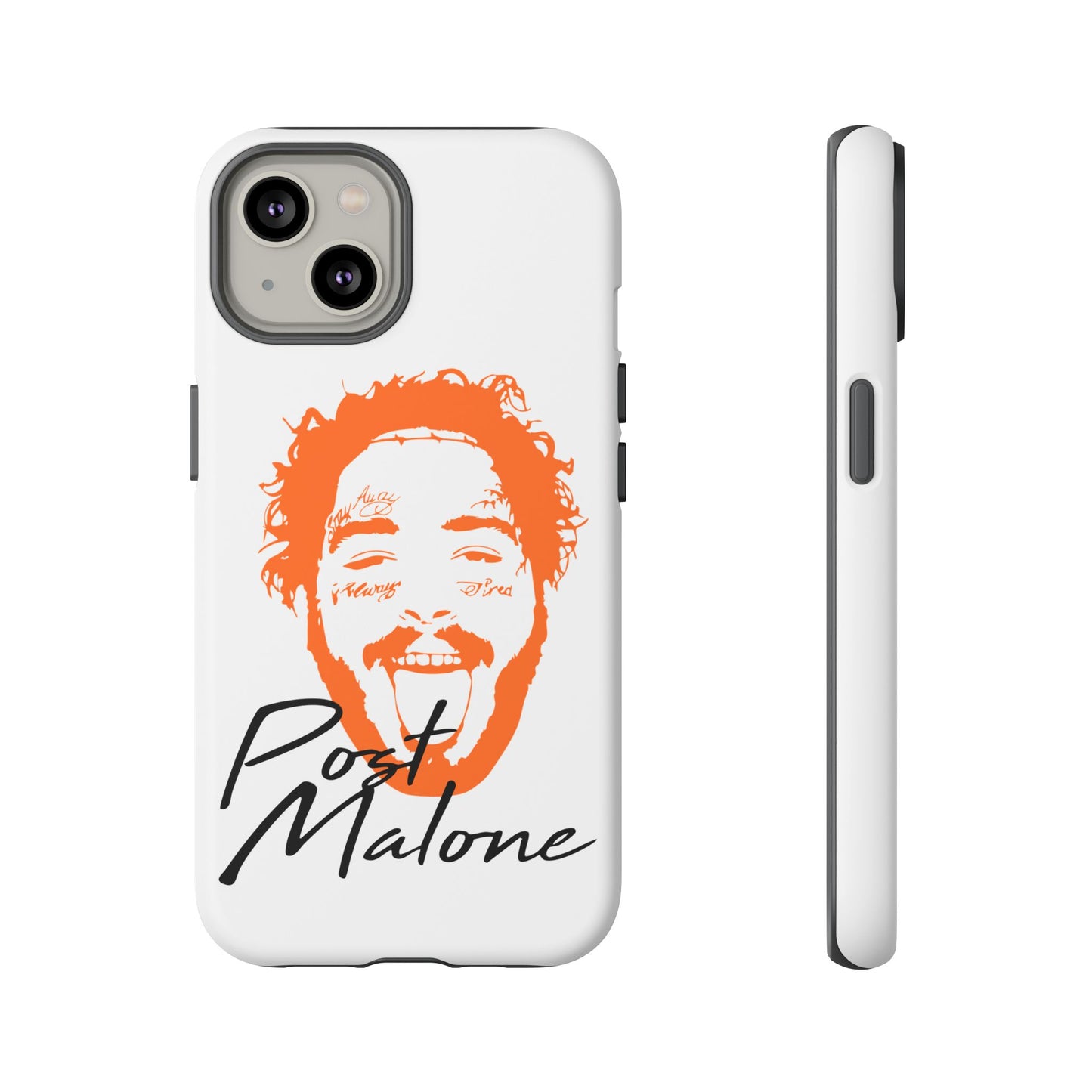 Tough iPhone Case (12–16 Pro Max) – Post Malone Name Design with Picture