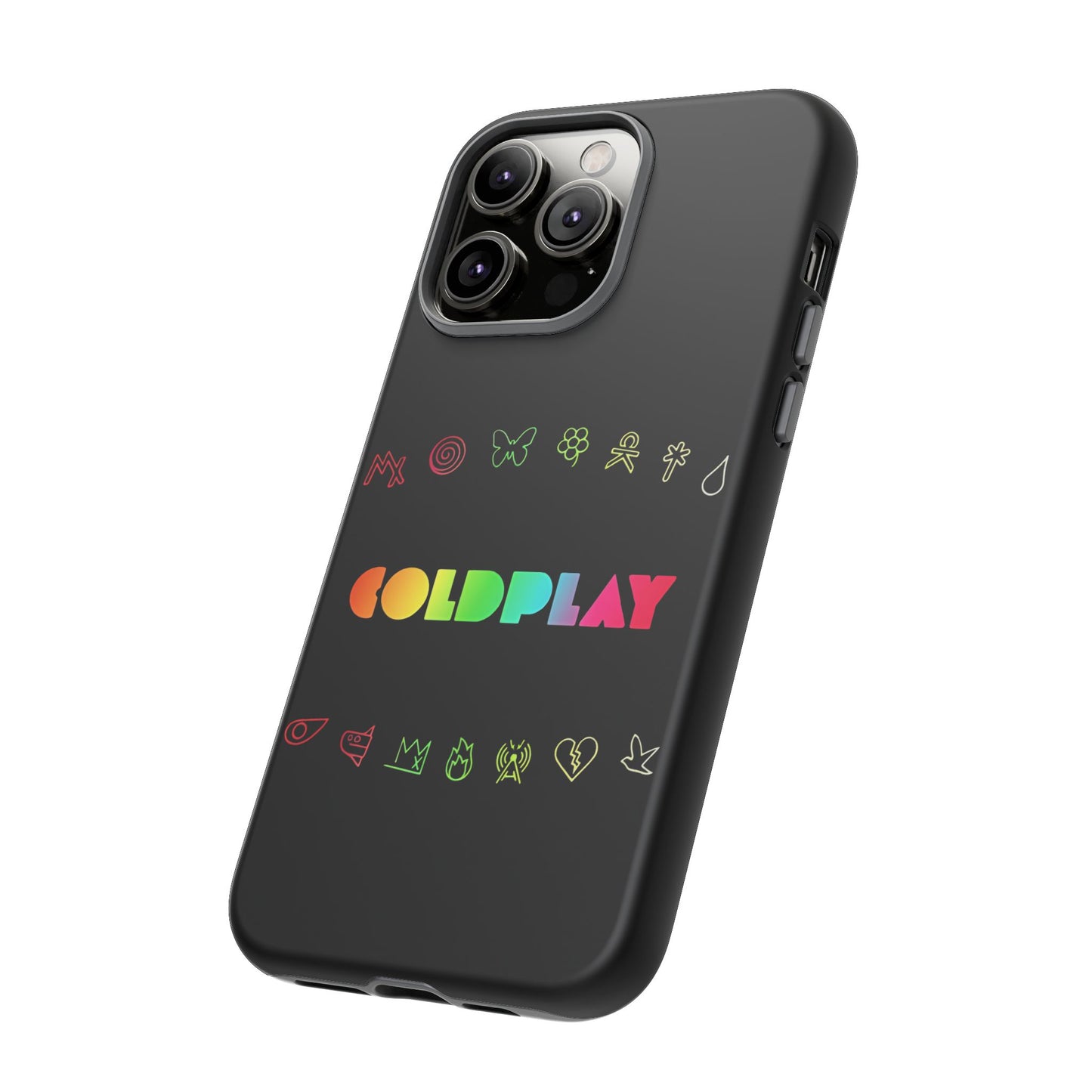 Premium Tough Case for iPhone 12 to 16 Pro Max Showcasing Coldplay’s Signage