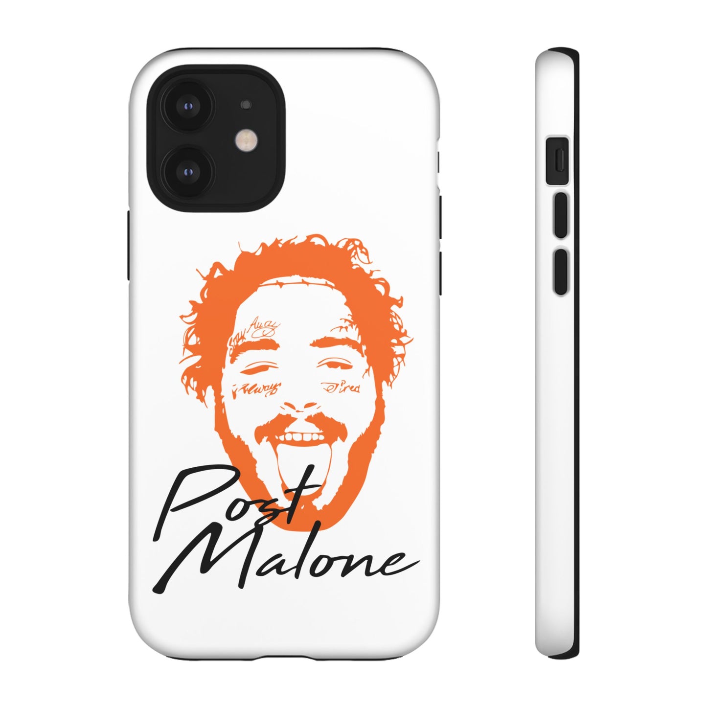 Tough iPhone Case (12–16 Pro Max) – Post Malone Name Design with Picture