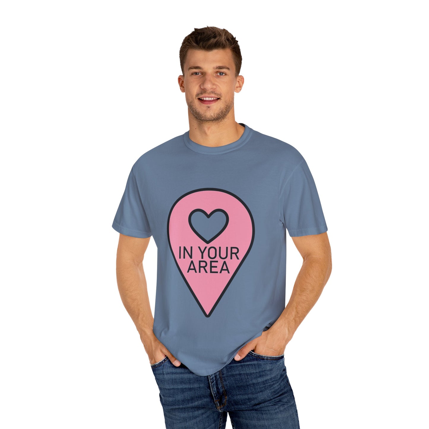 In Your Area Pin Marker – Dyed T-shirt