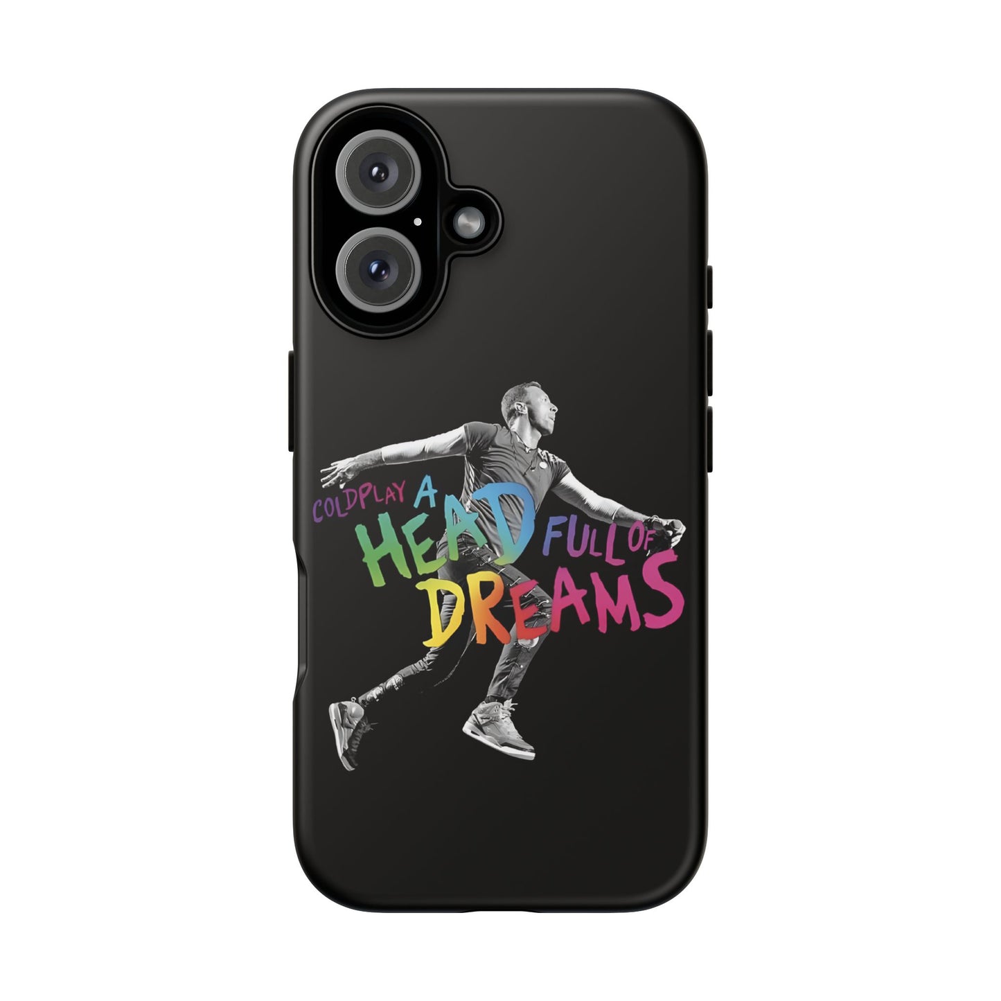 Premium Tough Case for iPhone 12 to 16 Pro Max Showcasing Coldplay A Head Full of Dreams Chris