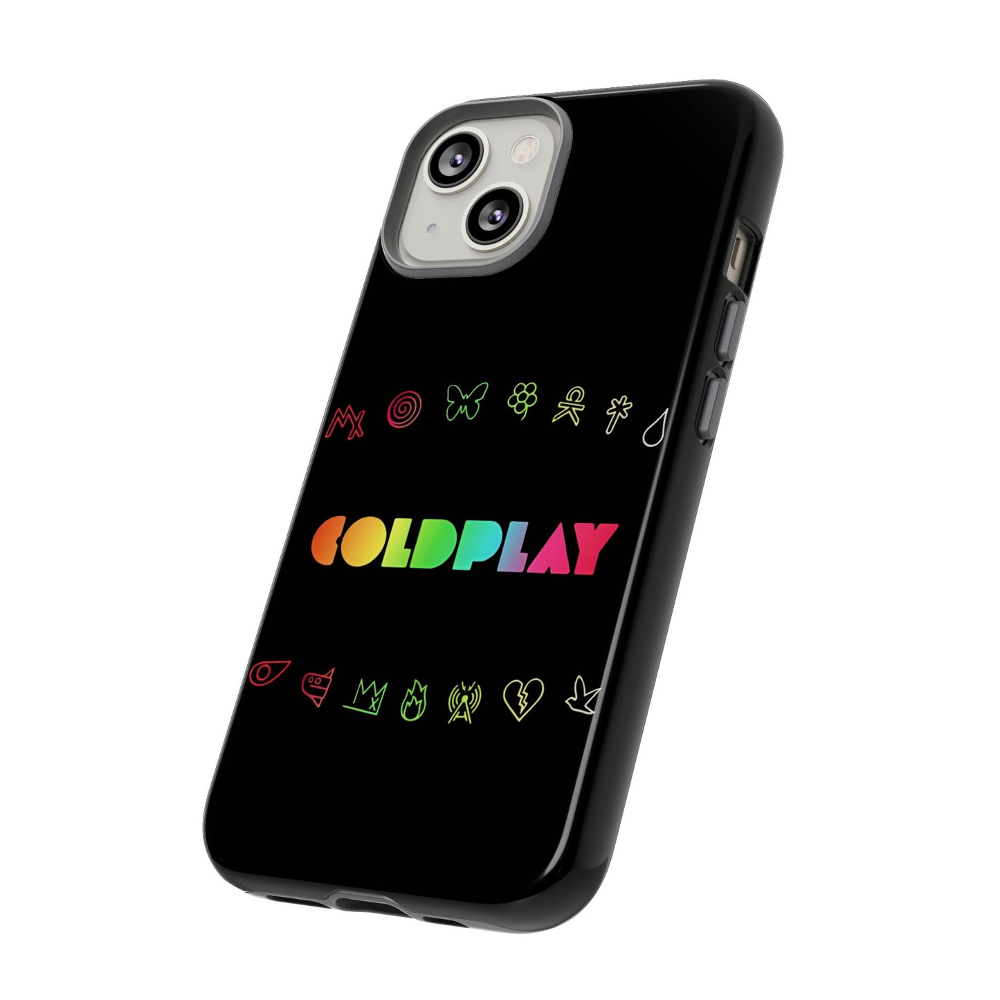 Premium Tough Case for iPhone 12 to 16 Pro Max Showcasing Coldplay’s Signage